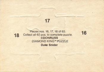 1984 Donruss - Duke Snider Puzzle #16-18 Duke Snider Back