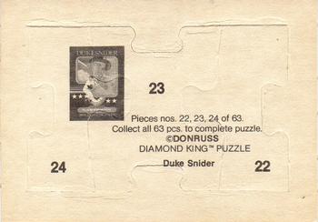 1984 Donruss - Duke Snider Puzzle #22-24 Duke Snider Back