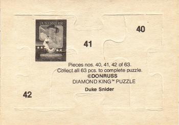 1984 Donruss - Duke Snider Puzzle #40-42 Duke Snider Back