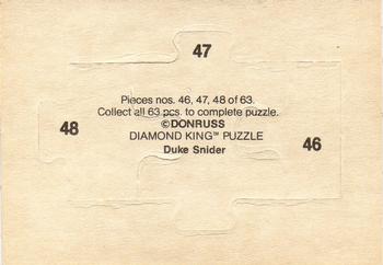1984 Donruss - Duke Snider Puzzle #46-48 Duke Snider Back
