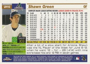 2005 Topps Chrome Updates & Highlights #UH10 Shawn Green Back