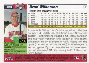 2005 Topps Chrome Updates & Highlights #UH13 Brad Wilkerson Back