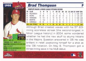 2005 Topps Chrome Updates & Highlights #UH66 Brad Thompson Back