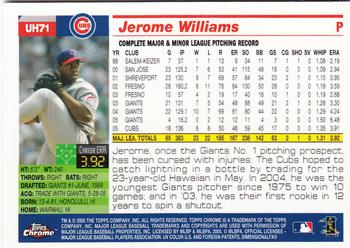 2005 Topps Chrome Updates & Highlights #UH71 Jerome Williams Back