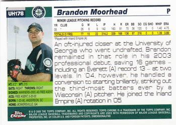 2005 Topps Chrome Updates & Highlights #UH178 Brandon Moorhead Back