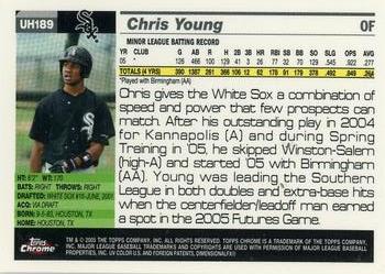 2005 Topps Chrome Updates & Highlights #UH189 Chris Young Back