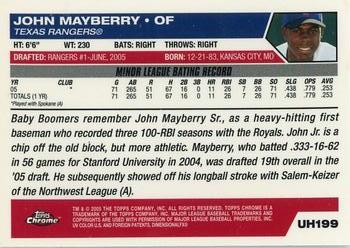 2005 Topps Chrome Updates & Highlights #UH199 John Mayberry Jr. Back