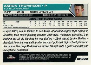2005 Topps Chrome Updates & Highlights #UH200 Aaron Thompson Back