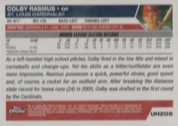 2005 Topps Chrome Updates & Highlights #UH205 Colby Rasmus Back