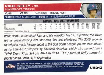 2005 Topps Chrome Updates & Highlights #UH213 Paul Kelly Back