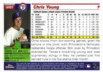 2005 Topps Chrome Updates & Highlights #UH57 Chris Young Back