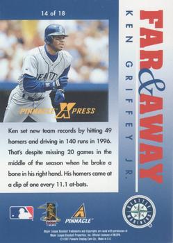1997 Pinnacle X-Press - Far & Away #14 Ken Griffey Jr. Back