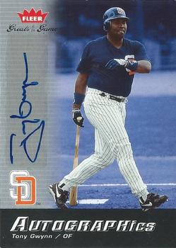 2006 Fleer Greats of the Game - Autographics #GG-TG Tony Gwynn Front