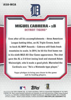 2014 Topps Update - All Star Access #ASA-MCA Miguel Cabrera Back