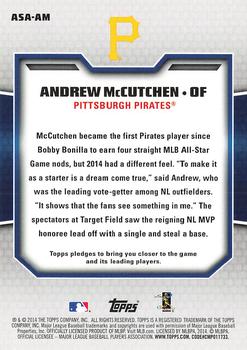 2014 Topps Update - All Star Access #ASA-AM Andrew McCutchen Back