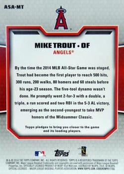 2014 Topps Update - All Star Access #ASA-MT Mike Trout Back