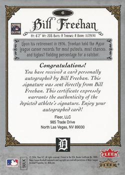 2006 Fleer Greats of the Game - Autographs #6 Bill Freehan Back