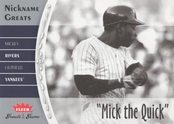 2006 Fleer Greats of the Game - Nickname Greats #NG-MR Mickey Rivers Front