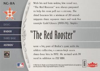 2006 Fleer Greats of the Game - Nickname Greats #NG-RA Doug Rader Back