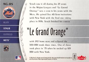 2006 Fleer Greats of the Game - Nickname Greats #NG-RS Rusty Staub Back