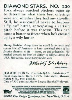 2010 Topps National Chicle #230 Jimmie Foxx Back