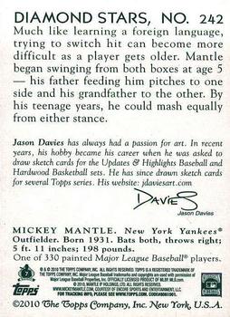 2010 Topps National Chicle #242 Mickey Mantle Back