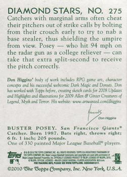 2010 Topps National Chicle #275 Buster Posey Back