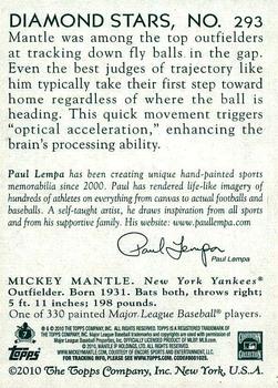 2010 Topps National Chicle #293 Mickey Mantle Back