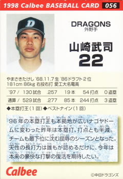 1998 Calbee #056 Takeshi Yamasaki Back