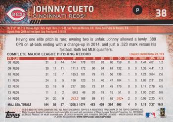 2015 Topps Opening Day #38 Johnny Cueto Back