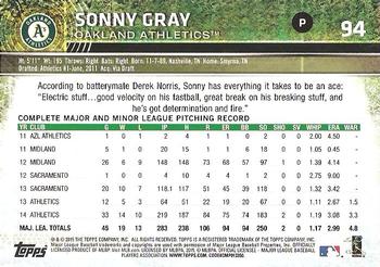2015 Topps Opening Day #94 Sonny Gray Back