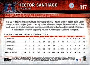 2015 Topps Opening Day #117 Hector Santiago Back