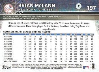 2015 Topps Opening Day #197 Brian McCann Back