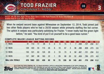 2015 Topps Opening Day #3 Todd Frazier Back