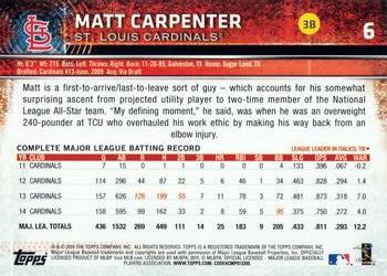 2015 Topps Opening Day #6 Matt Carpenter Back