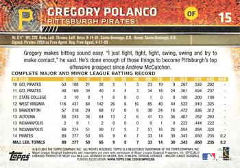 2015 Topps Opening Day #15 Gregory Polanco Back