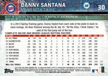 2015 Topps Opening Day #30 Danny Santana Back
