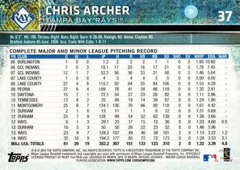 2015 Topps Opening Day #37 Chris Archer Back