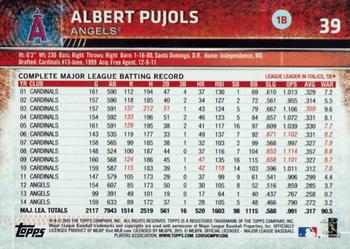 2015 Topps Opening Day #39 Albert Pujols Back