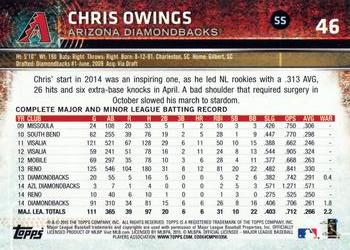 2015 Topps Opening Day #46 Chris Owings Back
