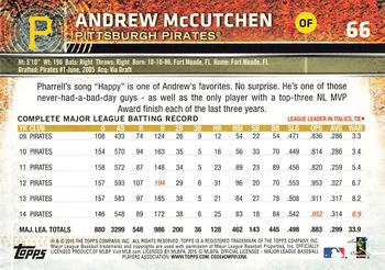 2015 Topps Opening Day #66 Andrew McCutchen Back