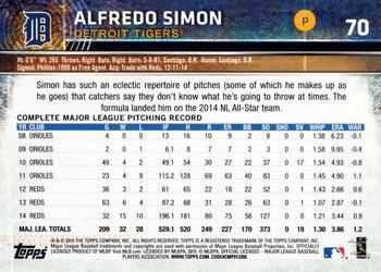 2015 Topps Opening Day #70 Alfredo Simon Back