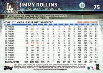 2015 Topps Opening Day #75 Jimmy Rollins Back