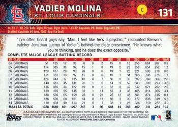 2015 Topps Opening Day #131 Yadier Molina Back