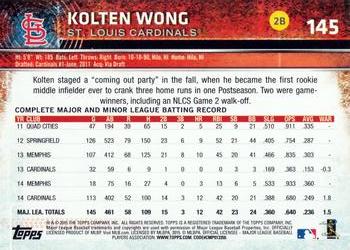 2015 Topps Opening Day #145 Kolten Wong Back