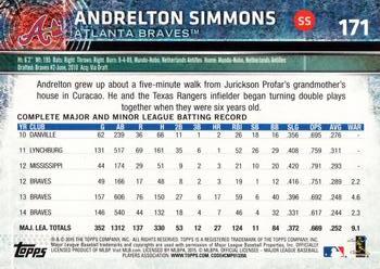 2015 Topps Opening Day #171 Andrelton Simmons Back