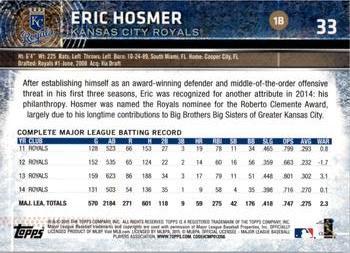 2015 Topps Opening Day #33 Eric Hosmer Back