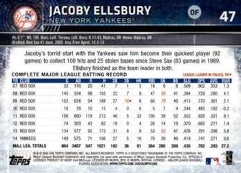 2015 Topps Opening Day #47 Jacoby Ellsbury Back