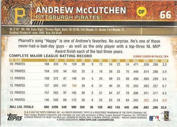 2015 Topps Opening Day #66 Andrew McCutchen Back