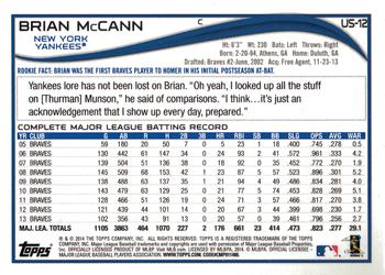 2014 Topps Update - Red Foil #US-12 Brian McCann Back